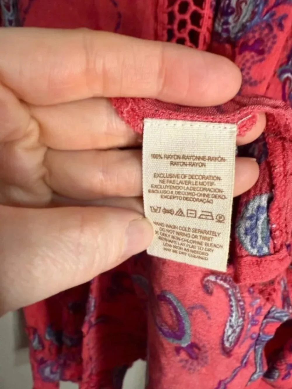 Free People Just The Two Of Us Printed Tunic Pink Red Medium